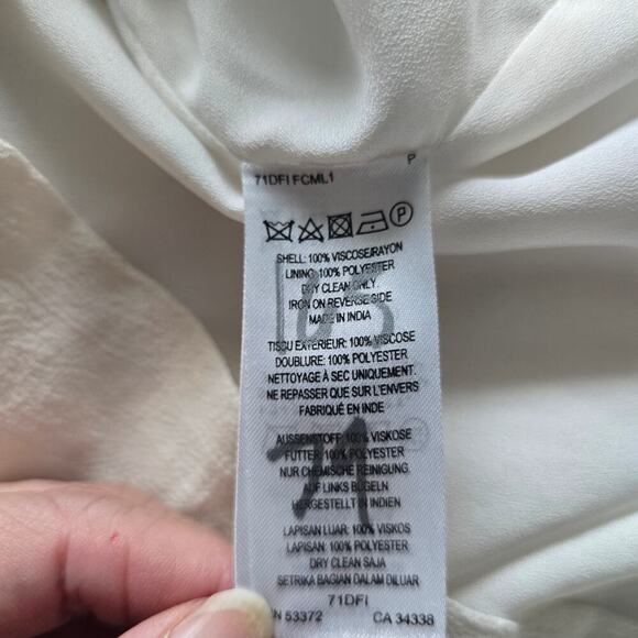 French Connection White Tunic Dress Eyelet Lace Embroidered XS/S Bride Wedding - Picture 6 of 8